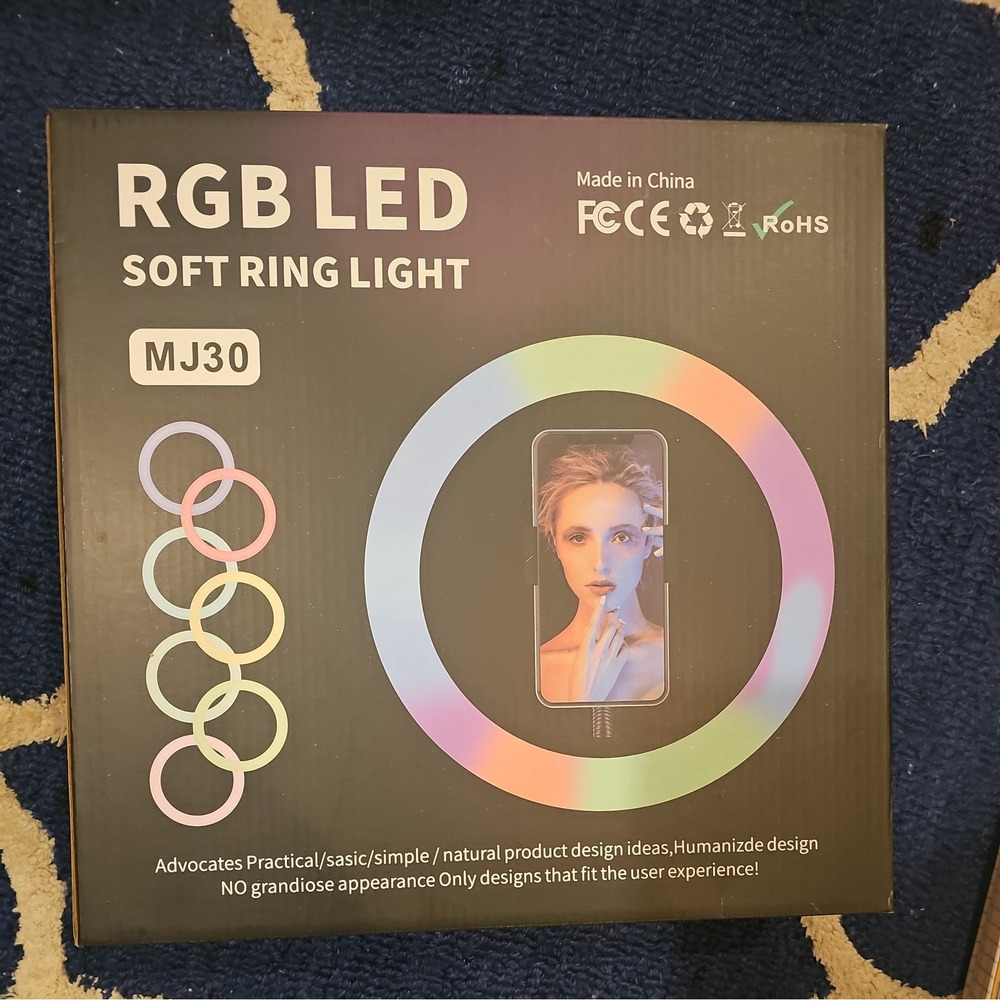 RGB LED‎ Ring Light with Phone Clip Phone Video Beauty Fill Light (MJ30)